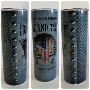Patriotic Tumbler with American Flag Design 20oz Skinny